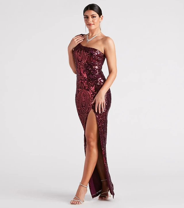 Compare Krissy Formal Sequin Scroll Corset Midi Dress
