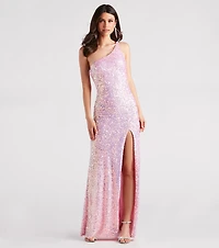 Lyla Formal One-Shoulder Sequin Dress