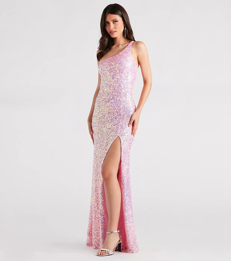 Lyla Formal One-Shoulder Sequin Dress
