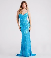 Hayley Formal Sequin V-Neck Mermaid Dress