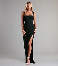 Savannah Formal Crepe Long Dress