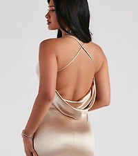 Ilya Satin Backless Mermaid Dress