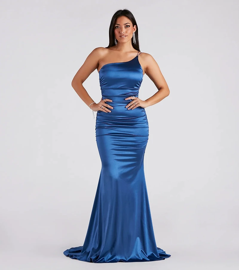 Faith Formal Glitter Ruche Mermaid Dress
