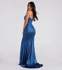 Faith Formal Glitter Ruche Mermaid Dress