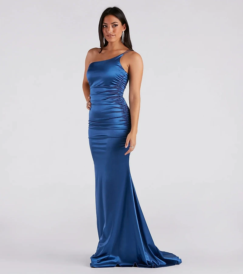 Faith Formal Glitter Ruche Mermaid Dress