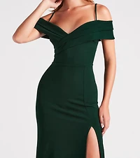 Serene Cold-Shoulder High Slit Mermaid Dress