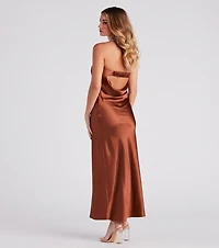 Jaylee Strapless Satin Formal Dress