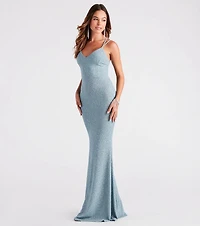 Rachel Formal Glitter Lace-Up Dress