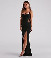 Jaime Formal Crepe Lace Mermaid Dress