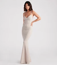 Rachel Formal Glitter Lace-Up Dress