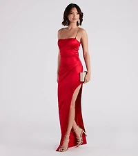 Deb Formal Satin Chain Strap Dress