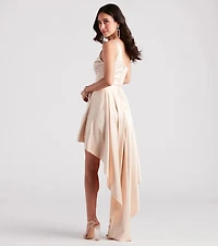 Sky Formal Satin High Low Dress
