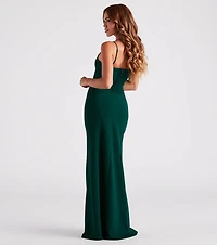 Evanna Formal Crepe Ruched Dress