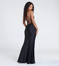 Delia Formal Cowl Neck Long Dress