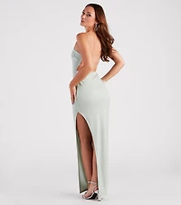 Mckayla Formal Glitter Strappy Back Dress