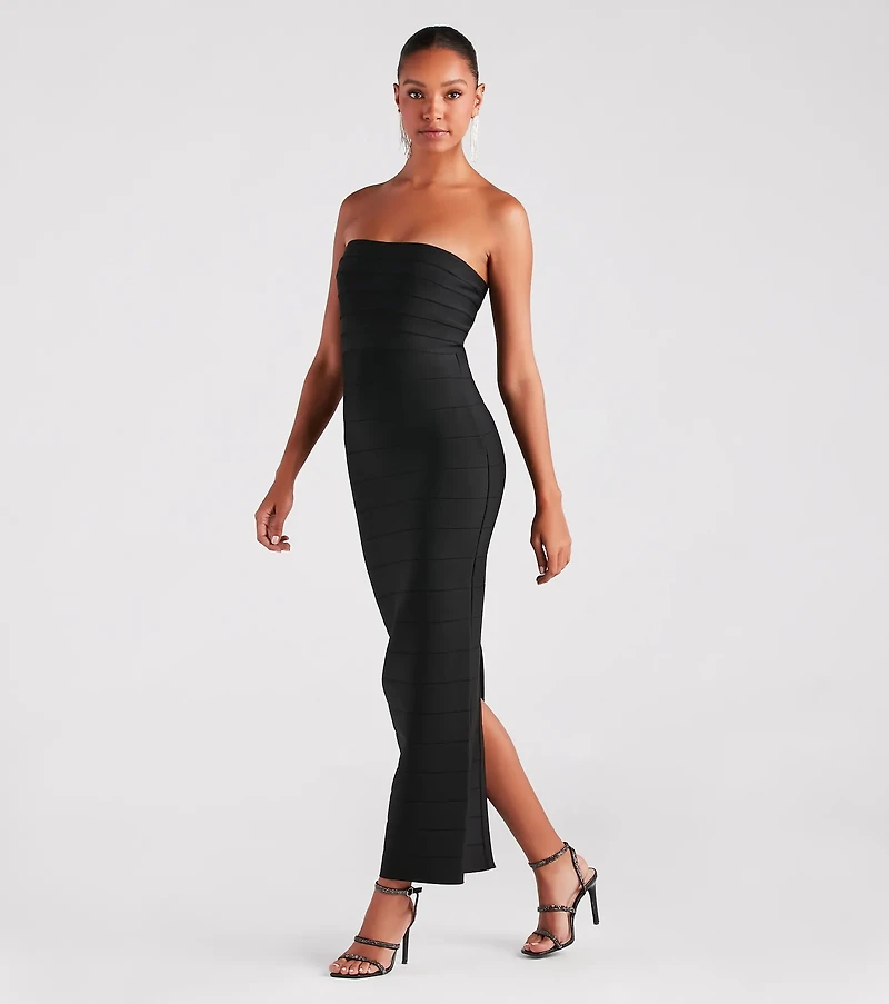 Danna Formal Strapless Long Bandage Dress