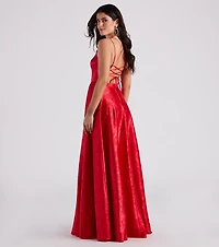 Abby Floral Jacquard Ball Gown