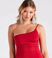 Madalyn One-Shoulder High Slit Formal Dress