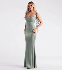 Presley Formal Foiled Metallic Mermaid Dress