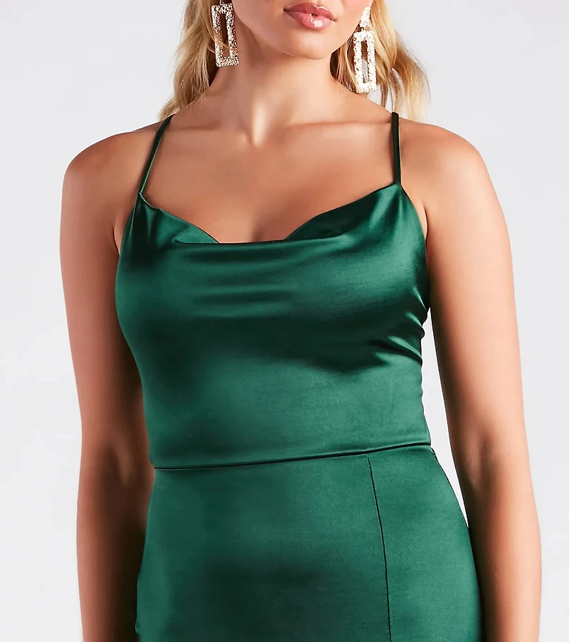 Bristol Formal Satin Lace-Up Dress