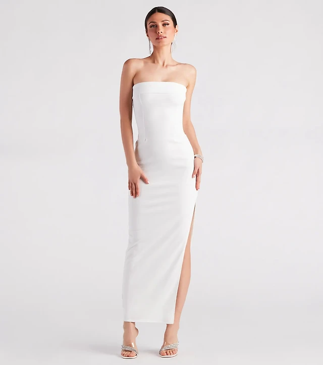 kaia strapless high slit formal dress Kaia Dress - Black, AU/UK 8