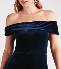 Jane Formal Velvet Off-The-Shoulder Dress