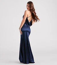 Ilya Satin Backless Mermaid Dress