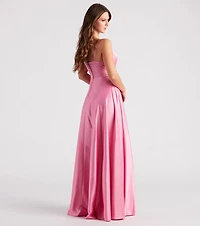 Gillian Formal Satin A-Line Dress