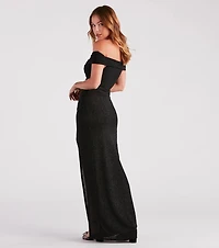 Bebe Formal Glitter Wrap Dress