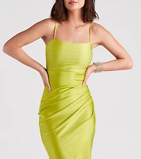 Denise Formal Square Neck Slit Dress