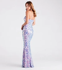 Meredith One-Shoulder Sequin Formal Dress