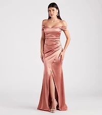 Valencia Formal Off-The-Shoulder Wrap Dress