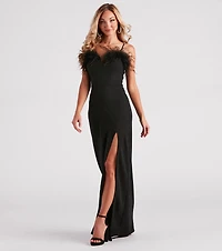 Joan Formal Crepe Feather Mermaid Dress