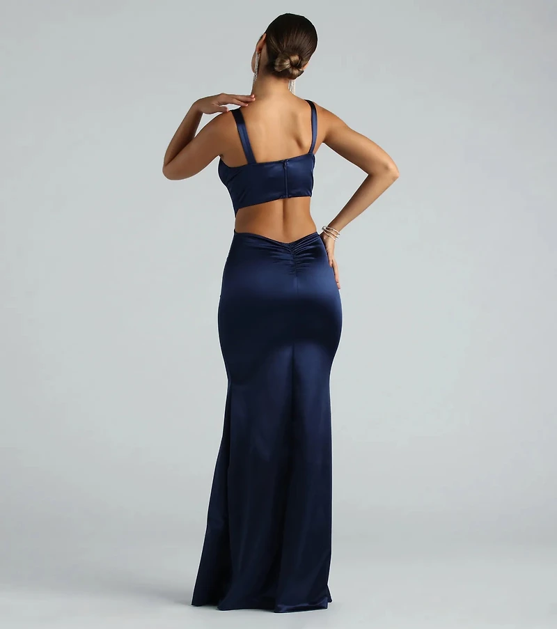 sloane satin corset formal dress Sloane Satin Corset Formal Dress