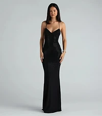 Blair Lace-Up A-Line Rhinestone Formal Dress