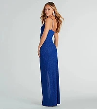 Shanaya Formal Glitter One-Shoulder Long Dress