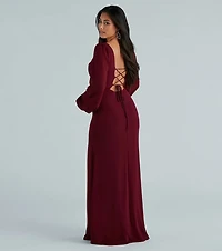 Kaylee Formal Chiffon Lace-Up Long Dress
