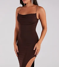 Alisha Rhinestone Strap Formal Dress