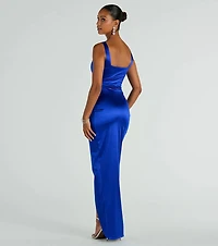 Rebecca Satin Slim-Fit Formal Dress