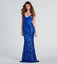 Bethanie Formal Sequin V-Neck Mermaid Dress