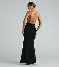Nala Formal Ruched Strappy Back Mermaid Dress