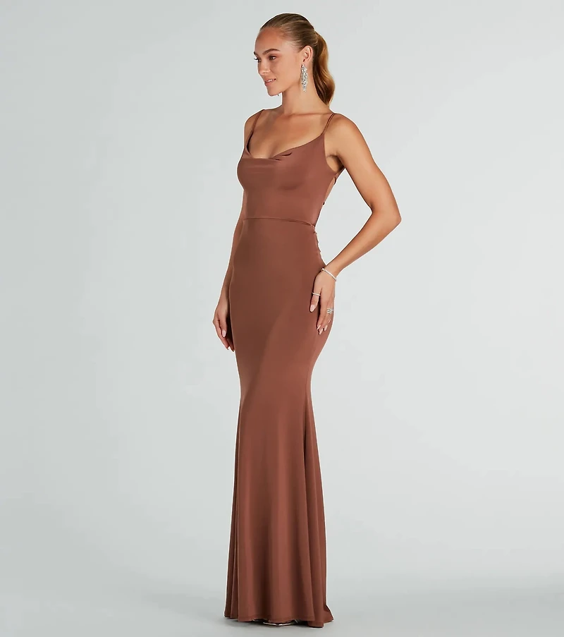 Anya Formal Strappy Open-Back Mermaid Dress