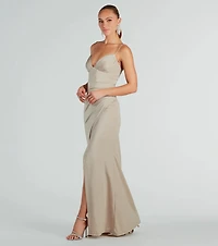 Kylie Formal Knit Corset Mermaid Long Dress