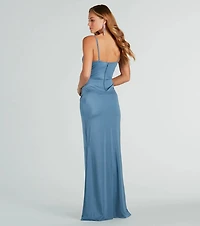 Kylie Formal Knit Corset Mermaid Long Dress