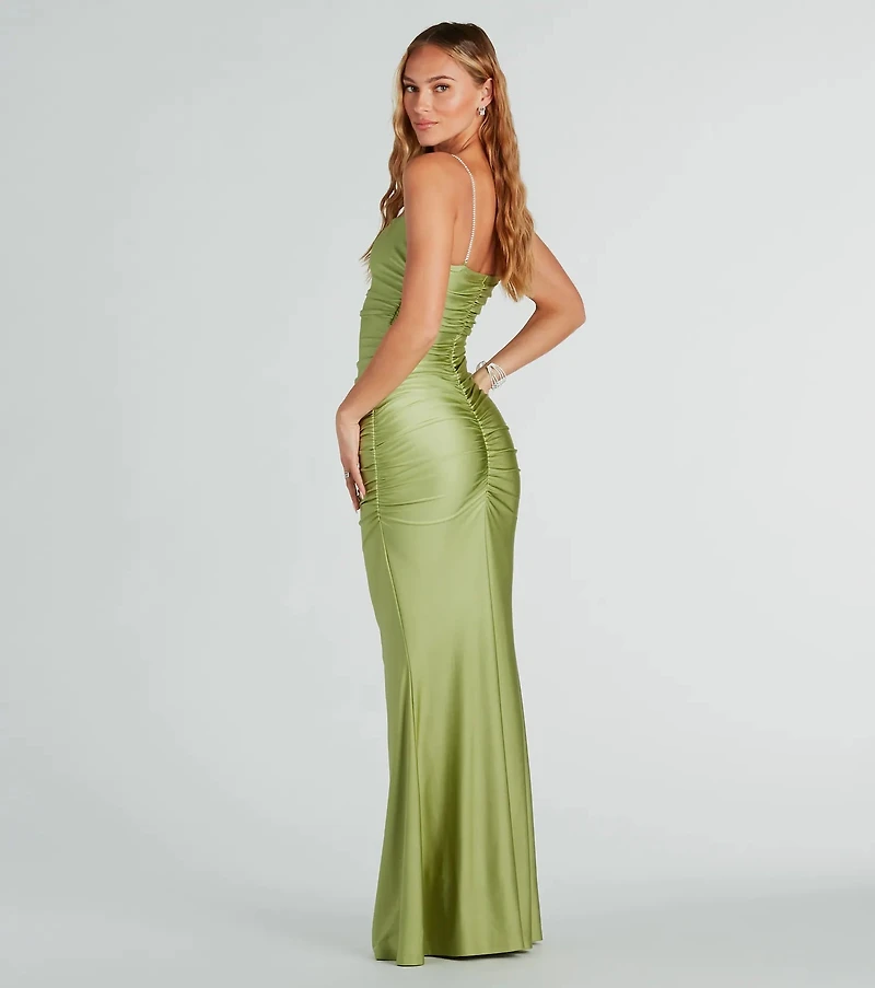 Eliena Formal Rhinestone Strap Mermaid Dress