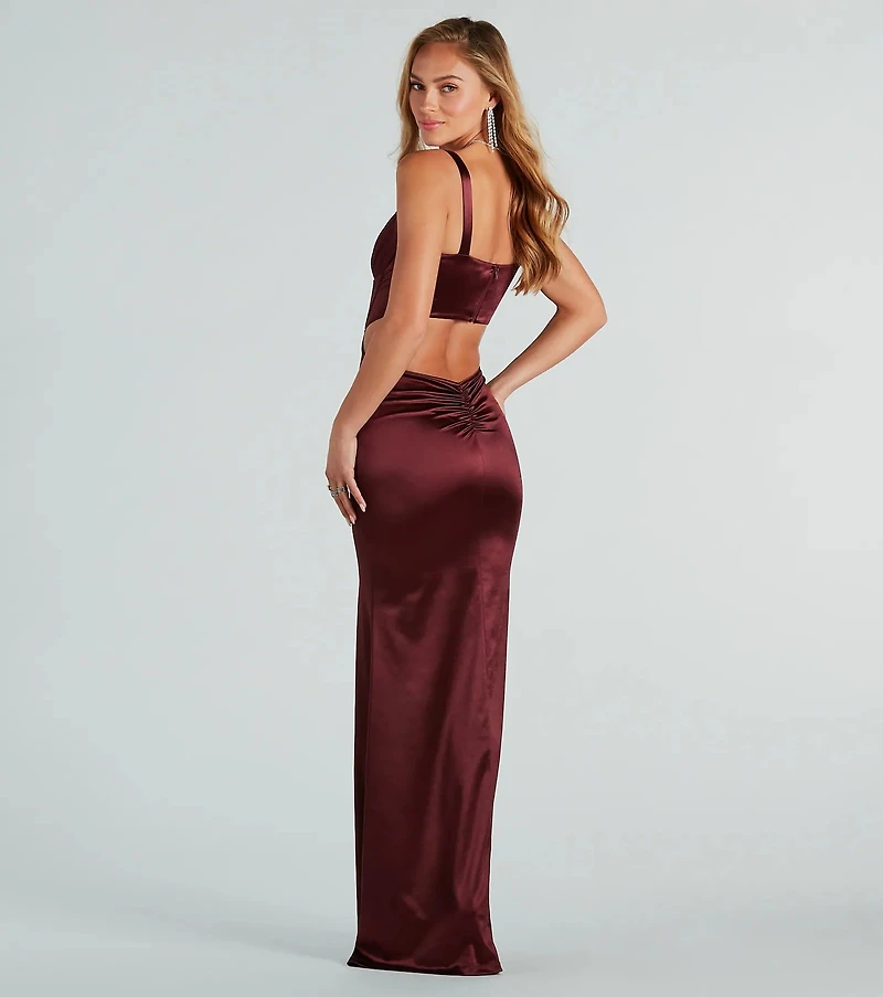 sloane satin corset formal dress Windsor Sloane Satin Corset Formal Dress