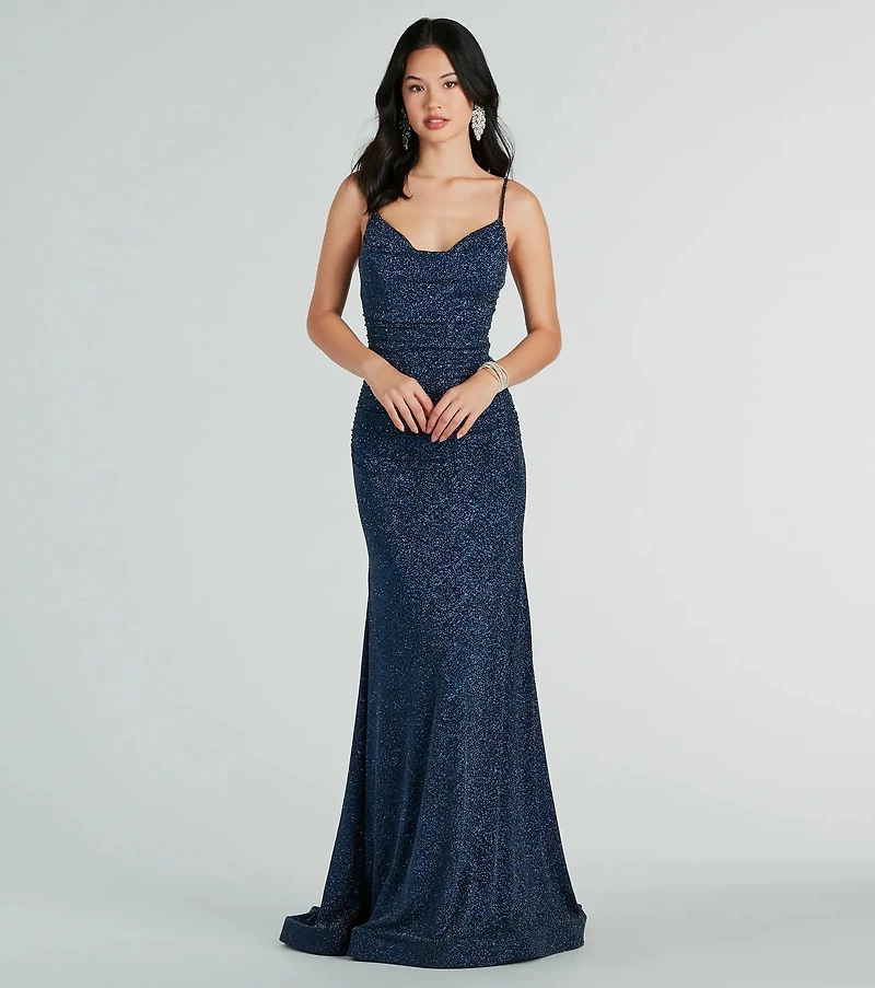 Shay Formal Lurex Glitter Dress