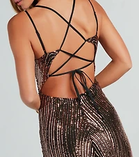 Lyanna Formal Iridescent Sequin Mermaid Dress
