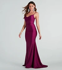 Reagan Formal Satin Low Back Mermaid Dress