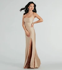 Quincy A-Line High Slit Formal Dress